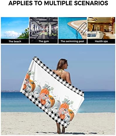 ZOE GARDEN Fall Eucalyptus Plaid Microfiber Towel Set 3-PC