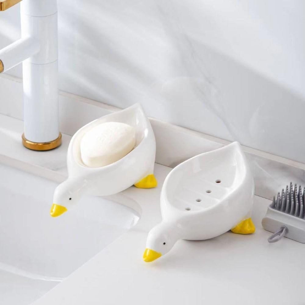 Cute Cartoon Duck Soap Box Holder for Bathroom Kitchen