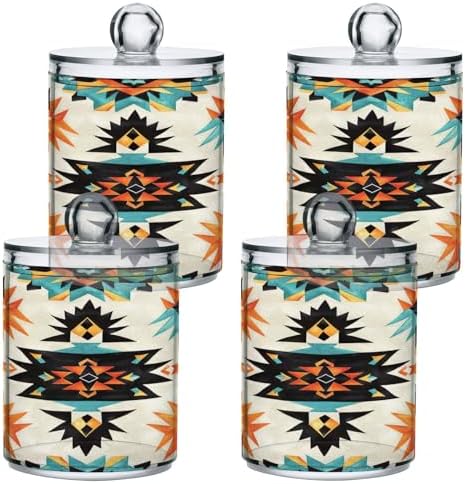 YETTASBIN Clear Apothecary Jars 2 Pack 14 oz Cotton Swab Holder with Lid