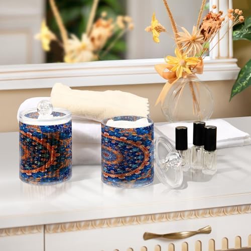 YETTASBIN Mandala Apothecary Jars 2 Pack 14 oz Clear Dispenser with Lid
