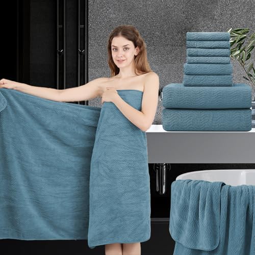Jessy Home 8 Piece Turquoise Towel Set