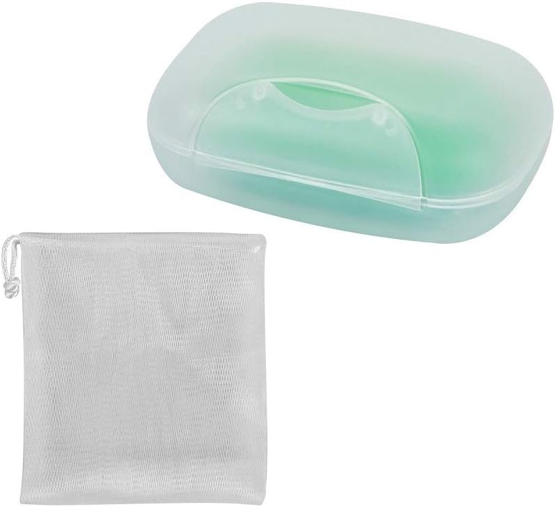 Vonpri Soap Box Holder with Lid - Clear Travel Soap Saver Case