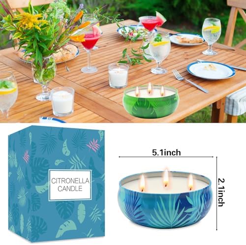 Collabell Citronella Candles Outdoor 3 Wick Large
