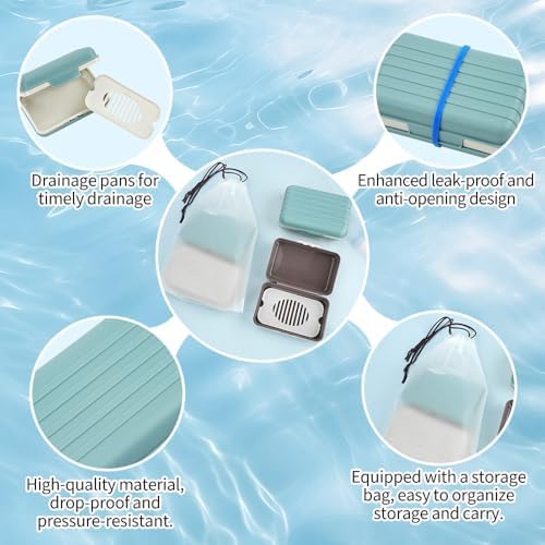 3 Pcs Soap Holder Set with Drainage Waterproof Travel Dorm