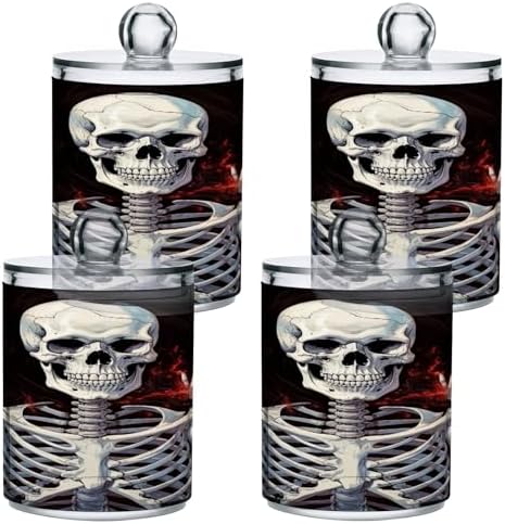 YETTASBIN Skeleton Clear Plastic Apothecary Jars 2 Pack