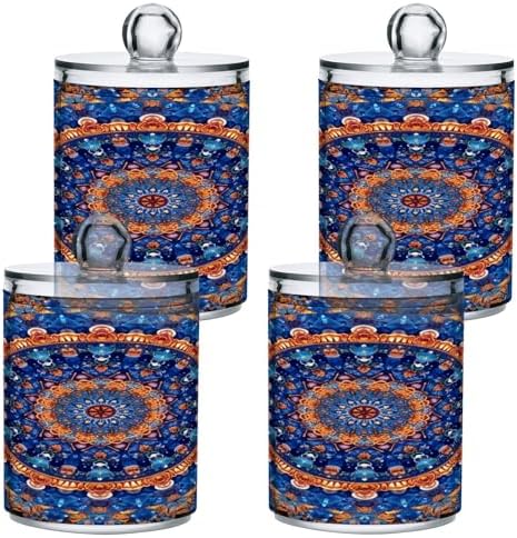 YETTASBIN Mandala Apothecary Jars 2 Pack 14 oz Clear Dispenser with Lid