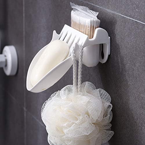 Healifty Wall-Mounted Soap Holder with Toothbrush and Toothpaste Storage