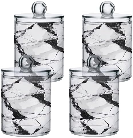 YETTASBIN Marble Clear Storage Jars 2 Pack 1