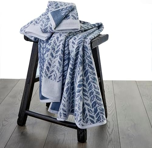 SKL Home Denim Distressed Leaf Towel Set 2 Bath 2 Hand