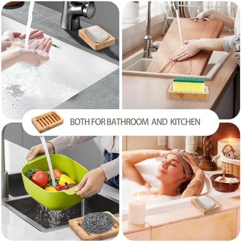 Bamboo Soap Holder 2 Pack - Waterproof and Sturdy