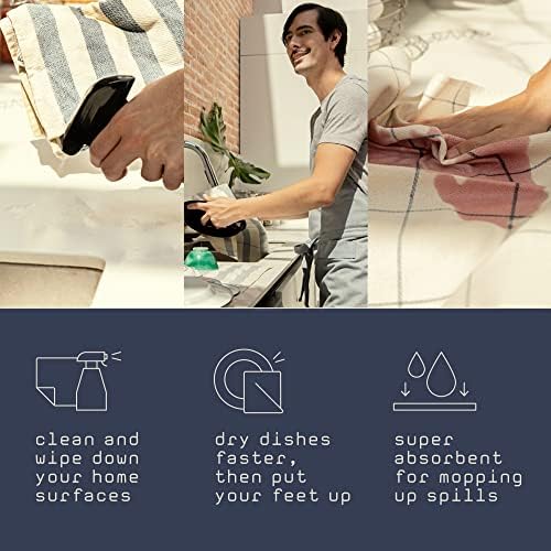 MEEMA Kitchen Towel Set - 6 Pack Super Absorbent Dish Towels