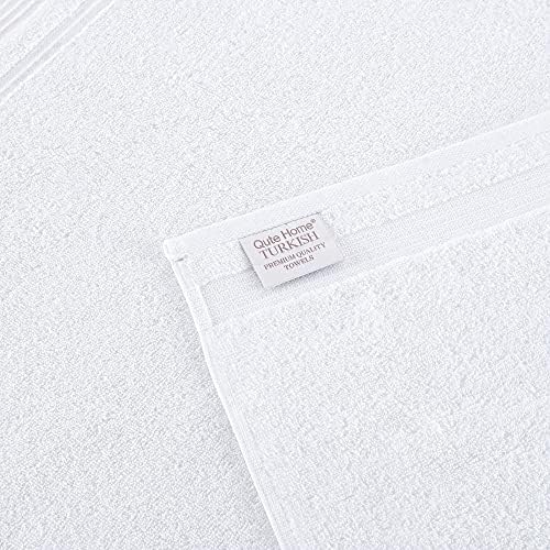 Qute Home 6-Piece Bath Towel Set - White Turkish Cotton