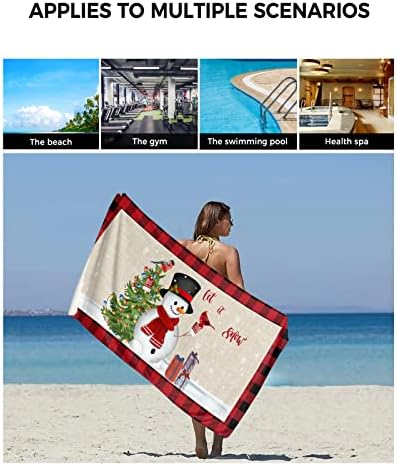 Christmas Towel Set for Bathroom with Snowman Pattern