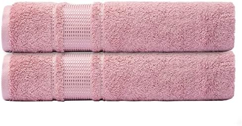 Melissa Linen 2 Piece Pink Turkish Cotton Bath Towel Set