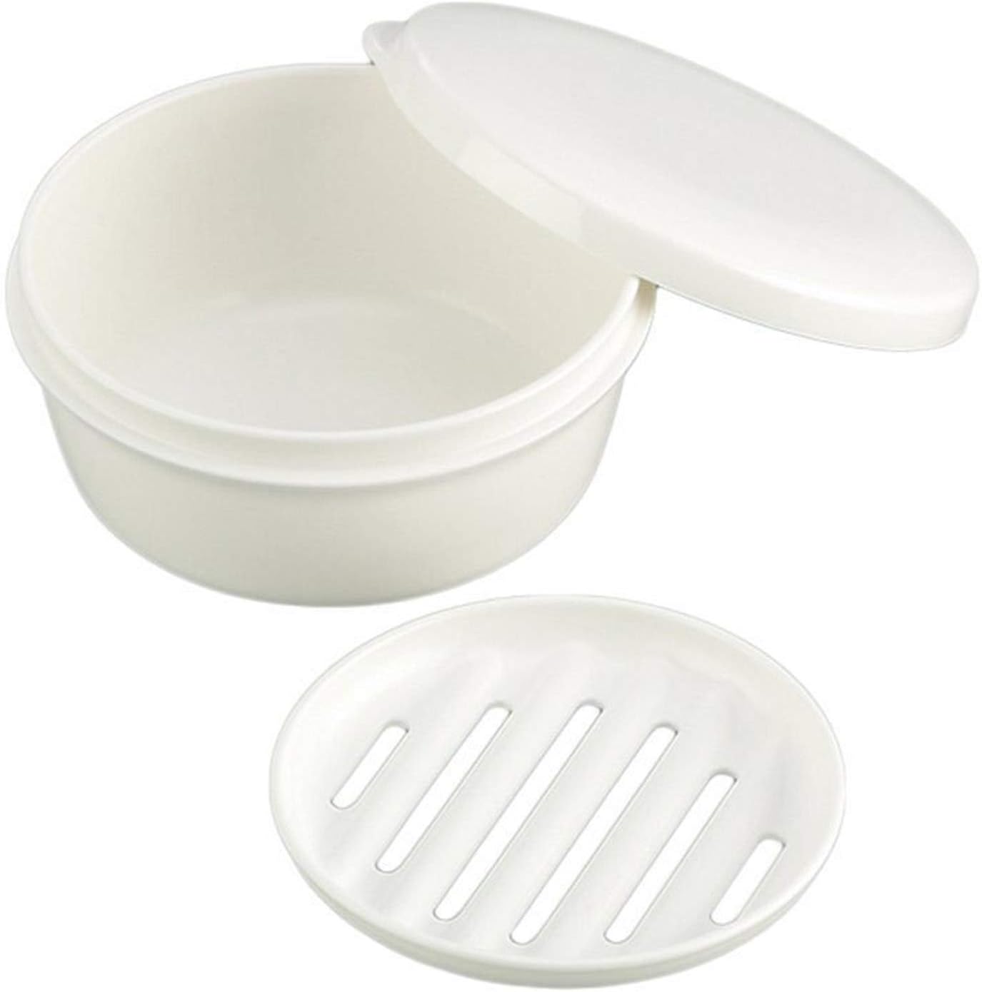 LENITH Round White Travel Soap Case Holder