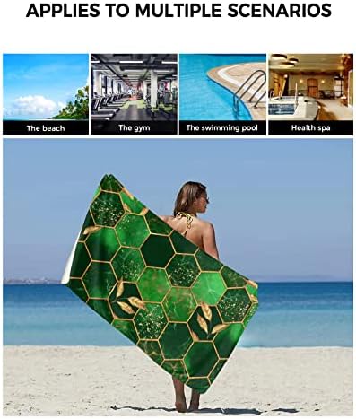 ZOE GARDEN Gradient Emerald Green Marble Towel Set