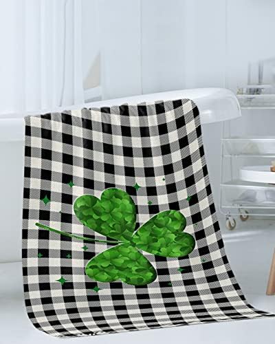 ZOE GARDEN Black White Buffalo Plaid Towel Set 1