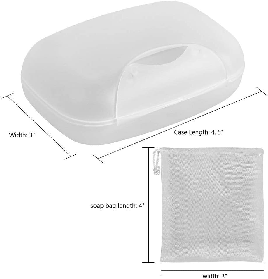 Vonpri Soap Box Holder with Lid - Clear Travel Soap Saver Case