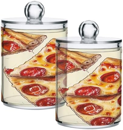YETTASBIN Clear Jars 2 Pack for Cotton Swabs and Bath Essentials