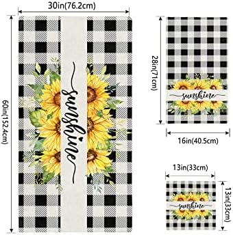 Chees D Zone Summer Sunflower Plaid Bath Towel Set