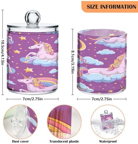 YETTASBIN Unicorns Clear Plastic Storage Jars 2 Pack 1