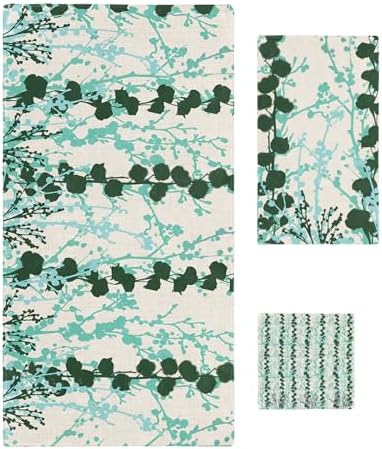 Sage Green Linen Bath Towel Set of 3 by Smile Sunflower