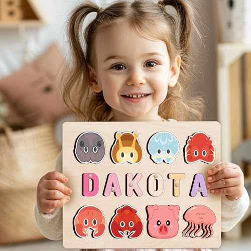 Personalized Wooden Name Puzzle for Kids 1-3