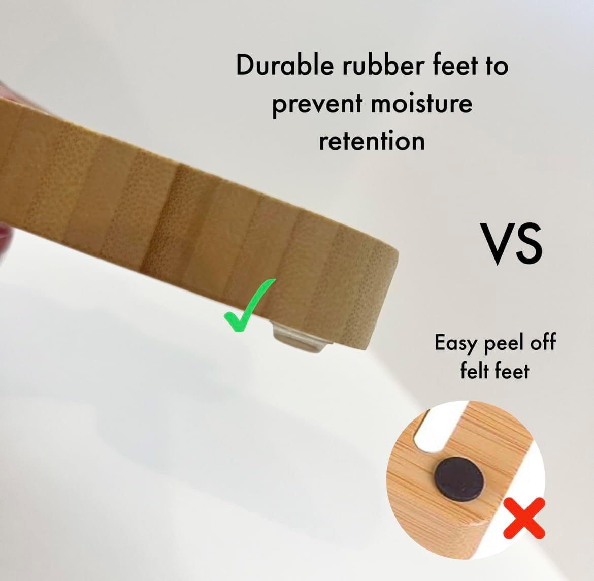 Bamboo Soap Holder with Drainage and Rubber Feet