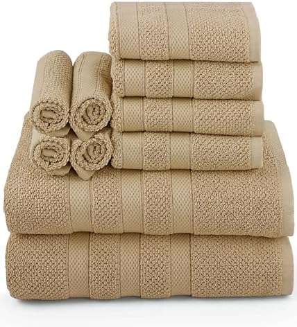 COTTON CRAFT Popcorn Towel Set - 10 Piece Luxury Bath Towels