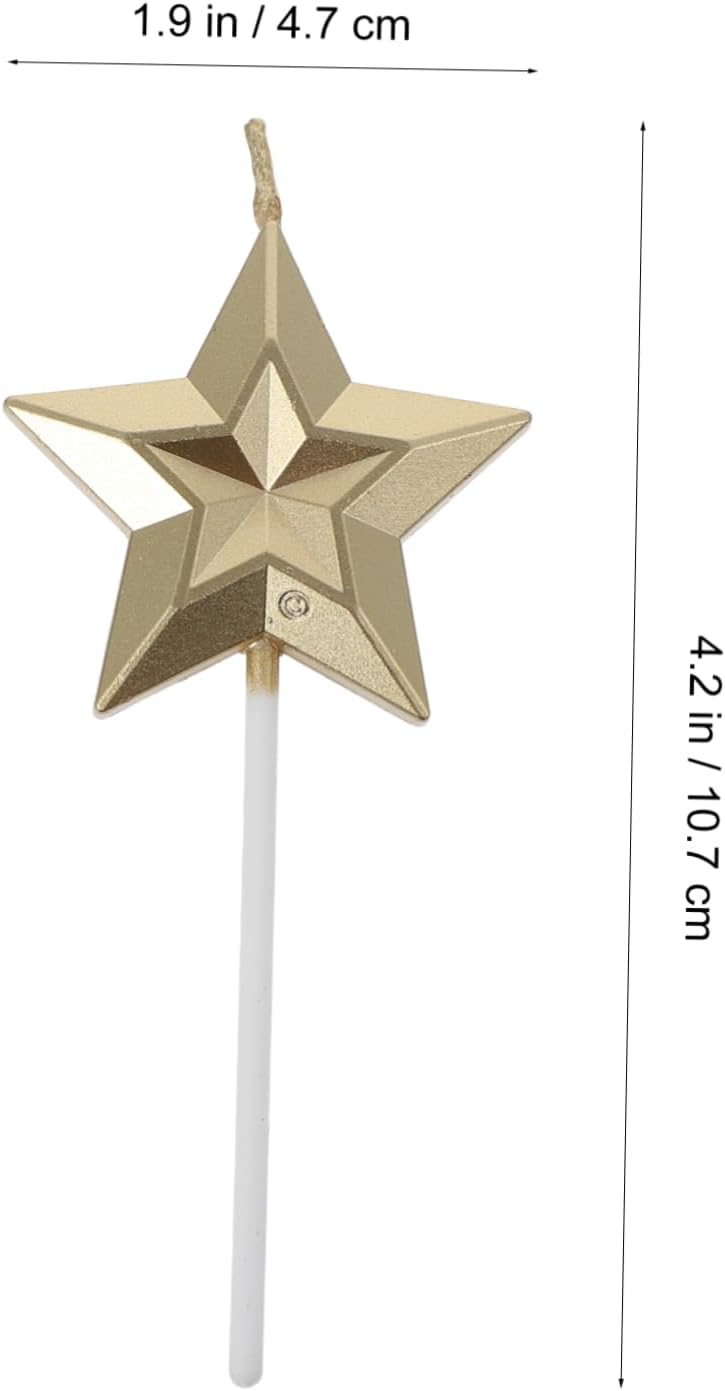 8 Pcs Mixed Color 3D Star Birthday Candles