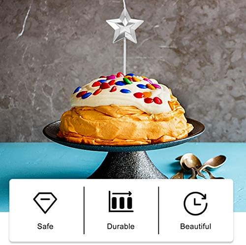 Alipis 16 Pcs 3D Star Birthday Cake Candle Decorations