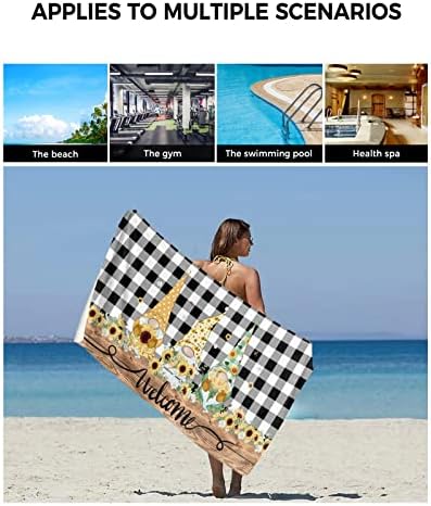 ZOE GARDEN Summer Green Plaid Gnomes Towel Set 3-PC