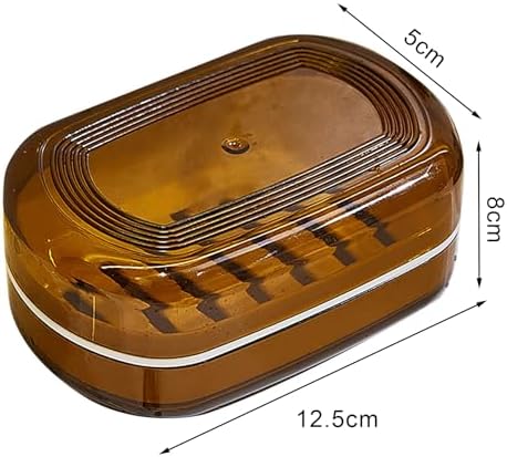 Loyliawa Double-Layer Soap Dish with Lid and Drainage Tray
