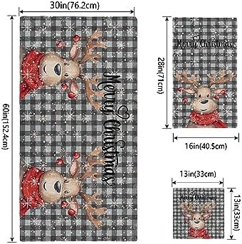 ZOE GARDEN Christmas Grey Bathroom Towel Set 3-PC