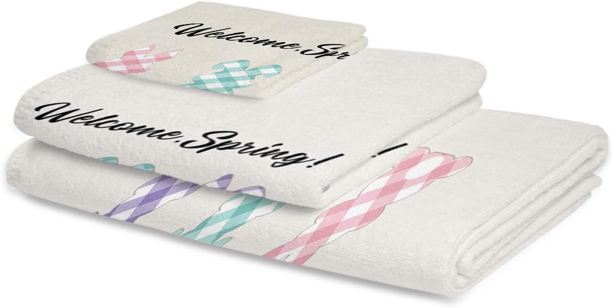 Anzona Easter Welcome Spring Bunny 3 Piece Towel Set