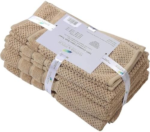 Feather Stitch 6 Piece Cotton Towel Set - Ultra Soft Quick Dry 625 GSM