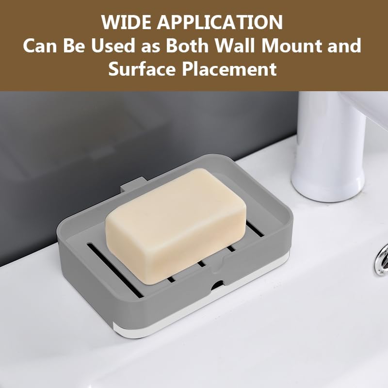POTENTIA Instant Mount Soap Holder with Dual Drainage