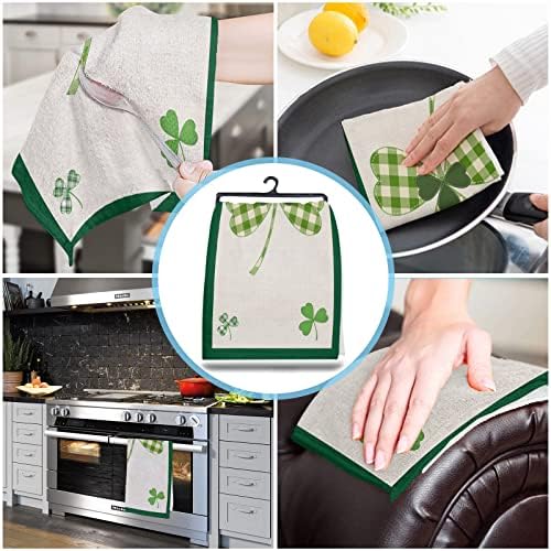 Rocking Giraffee Microfiber Towels 3 Pack St Patrick Day Green Plaid