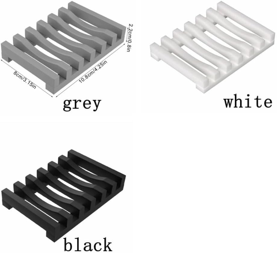 Self Draining Silicone Soap Dish for Shower Bathroom Kitchen