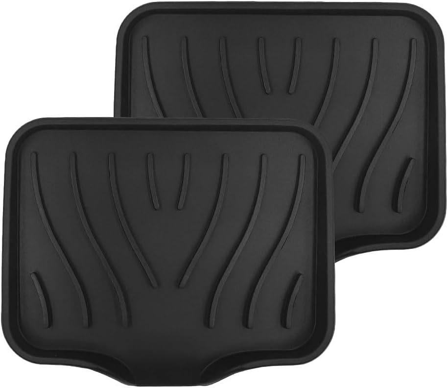 2 Pcs Black Silicone Soap Dish with Drain for Sink and Counter