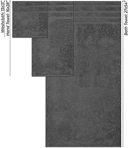 American Soft Linen 6-Piece Towel Set - 590 GSM Heavy Weight Smoke Grey
