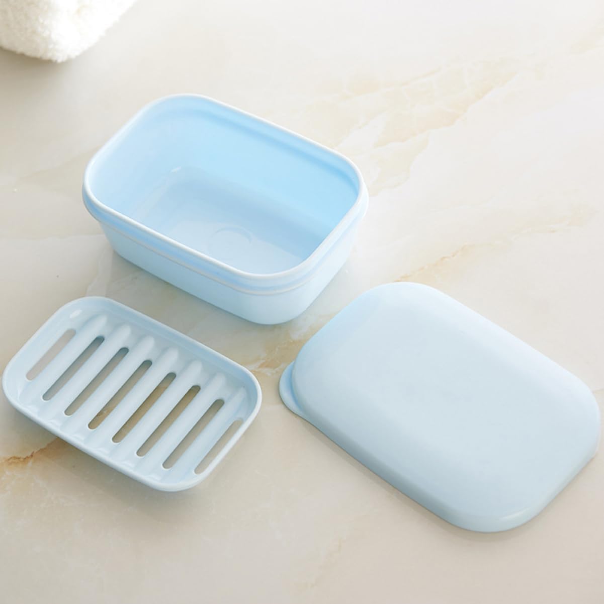 PRETYZOOM Leakproof Pp Soap Dish for Bathroom and Travel