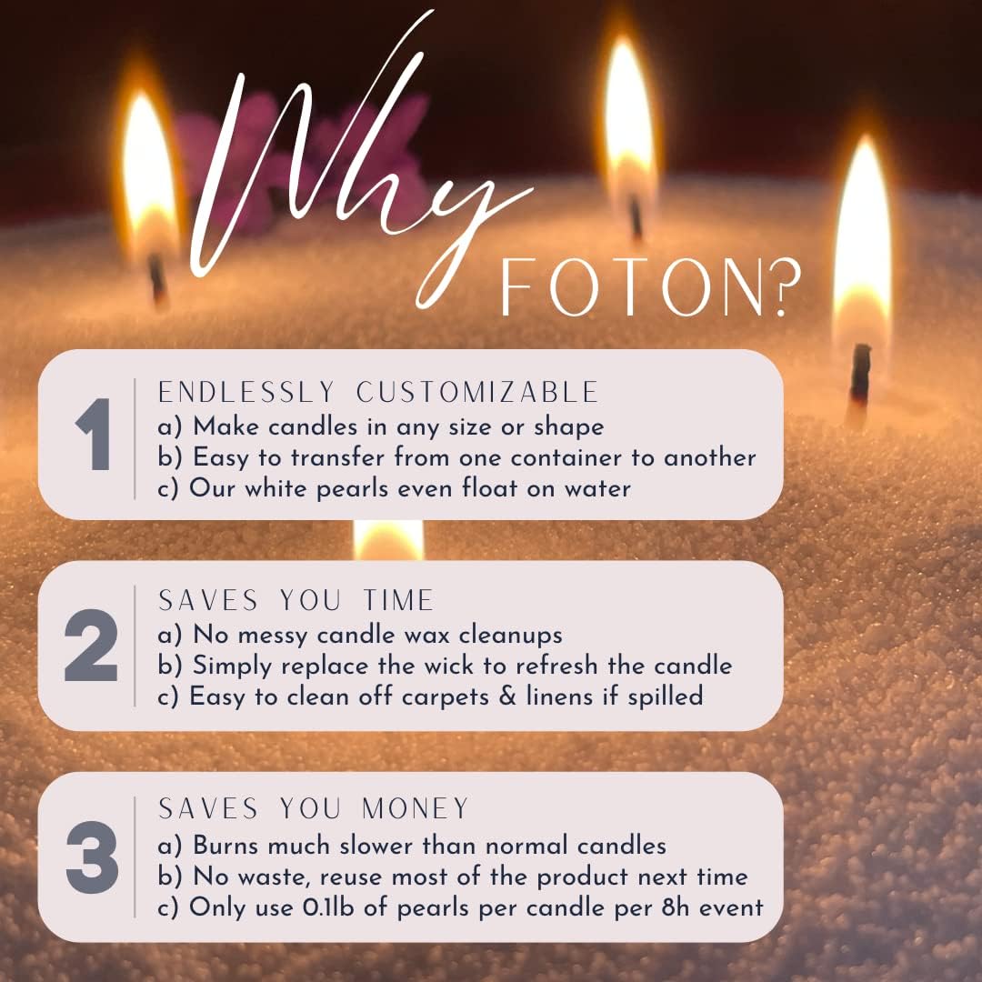 Foton Pearled Candle 18 Oz - Luxury Long Lasting Powder Candles