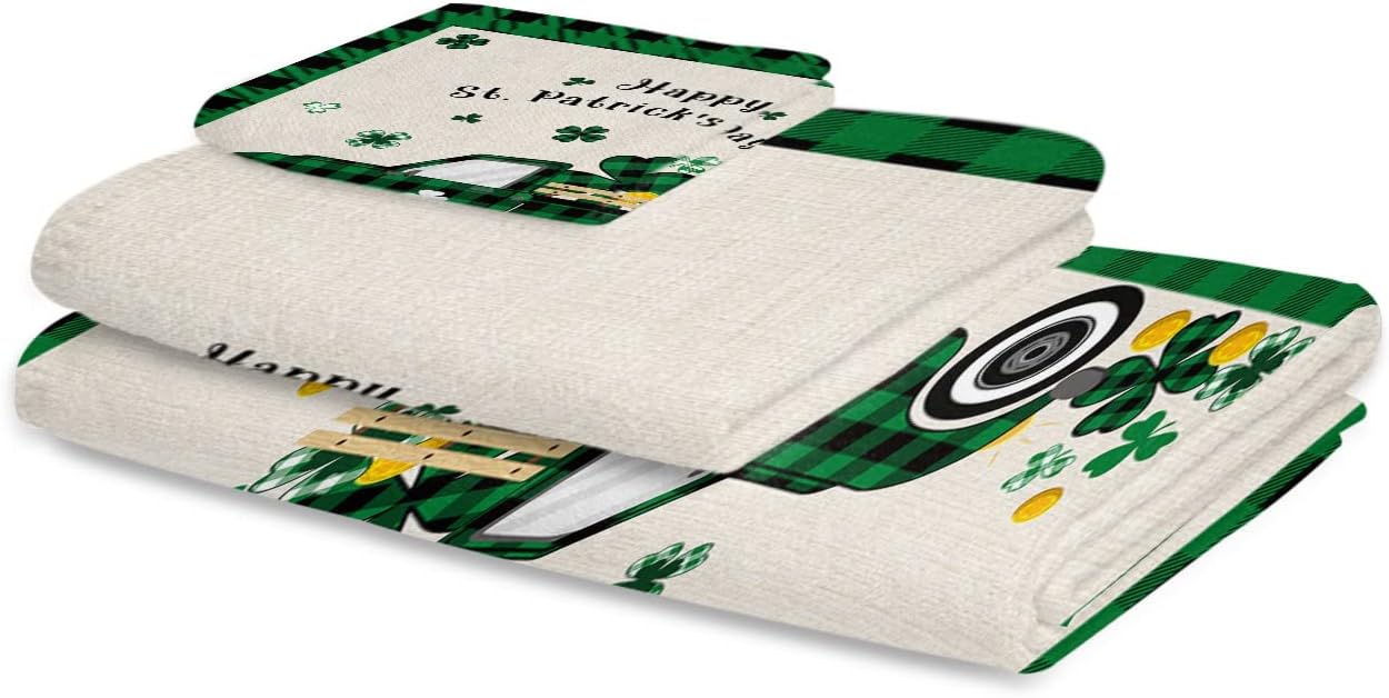 ZOE GARDEN St Patricks Plaid Towel Set 1