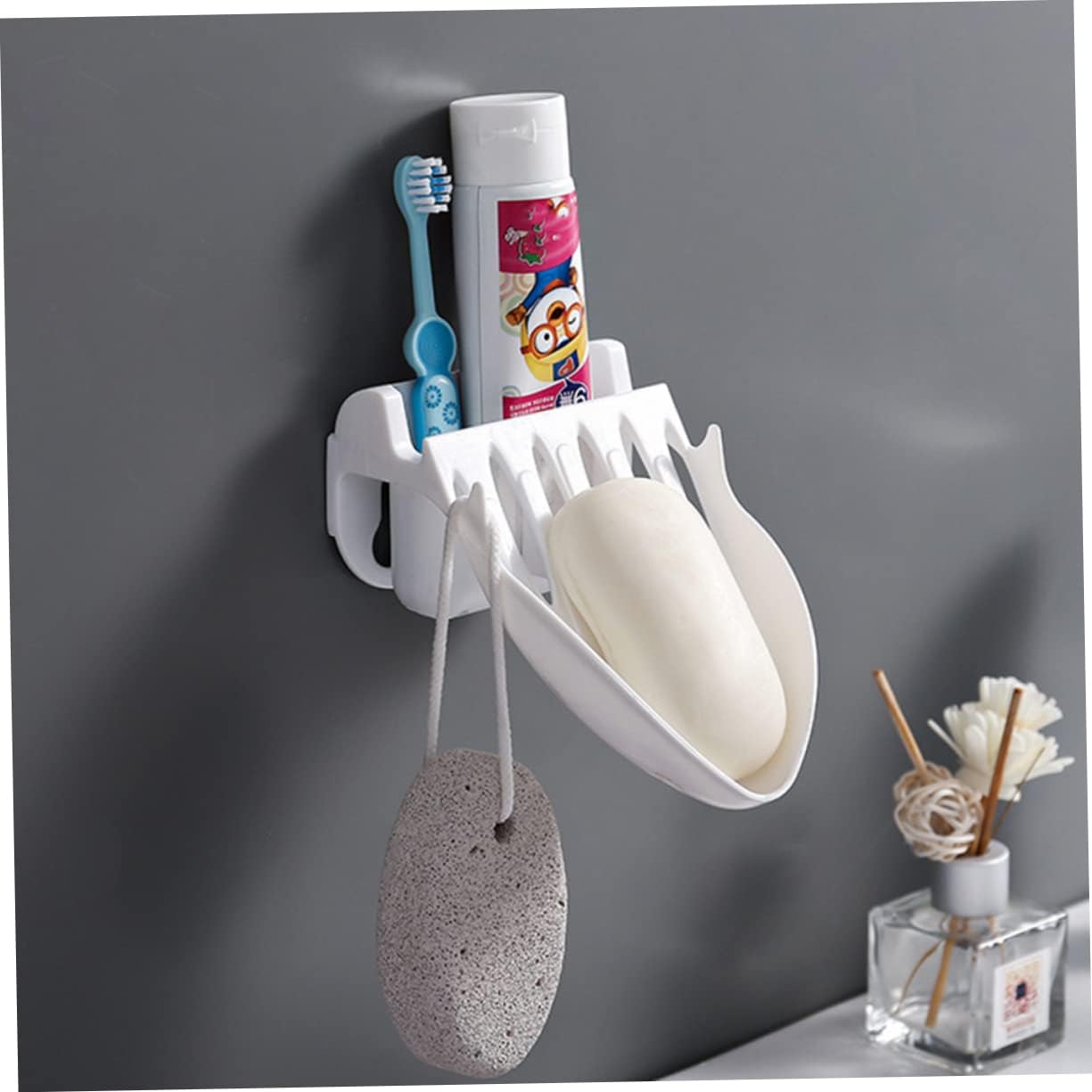 ABOOFAN Wall-Mounted Self Draining Soap Dish Holder