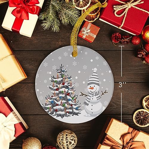 Litter Star 3-Inch Round Christmas Ornament with Gold Ribbon