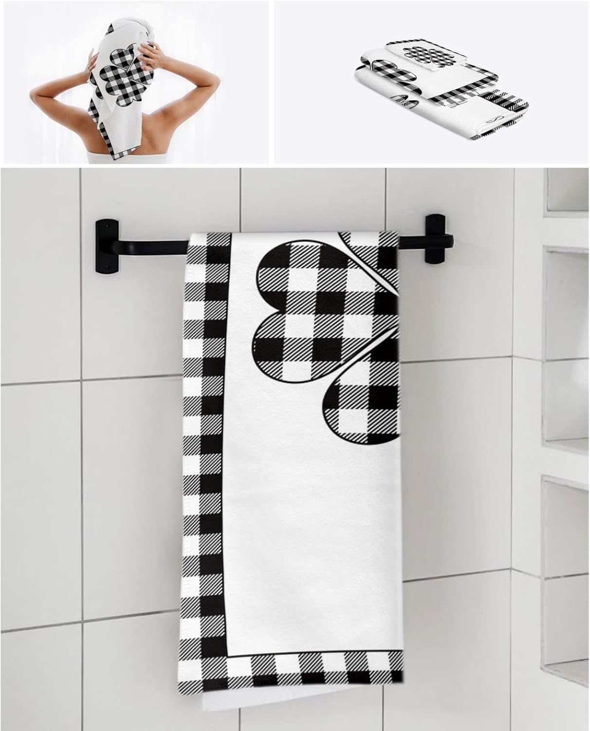 ZOE GARDEN Buffalo Plaid Check Towel Set