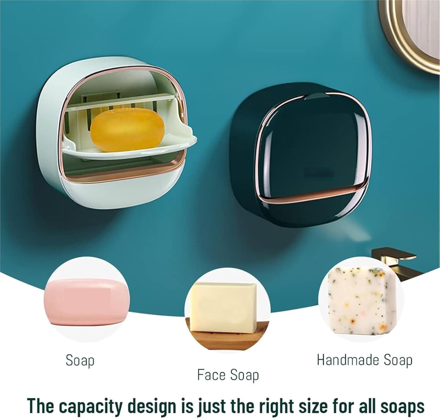 Luxury Soap Holder with Flip Lid and Drain Tray 1