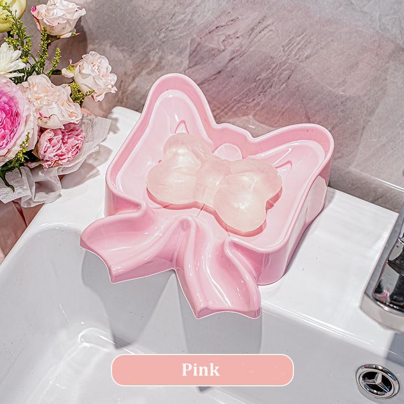 Menivi Soap Dish Bowknot Holder White