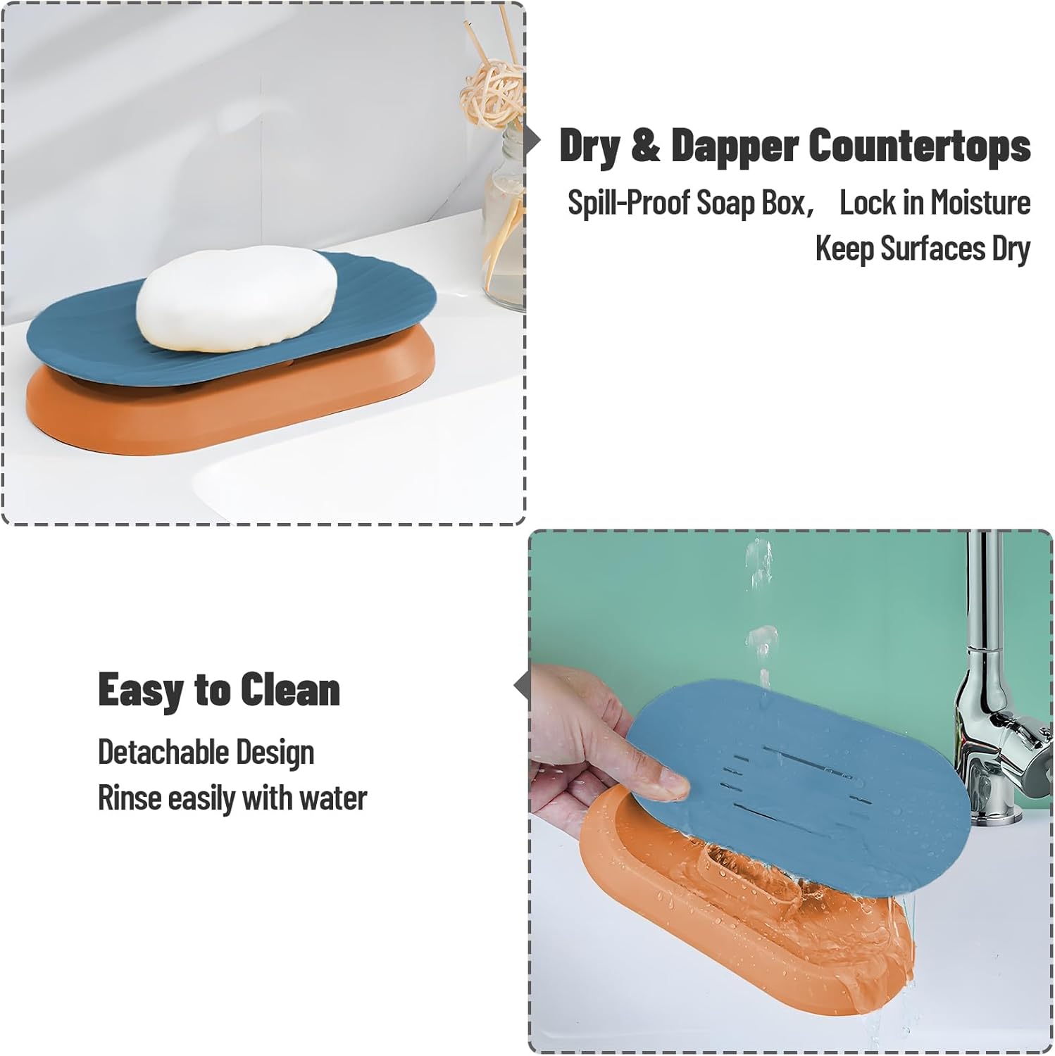 Stylish Floating Soap Holder with Double Layer Drainage